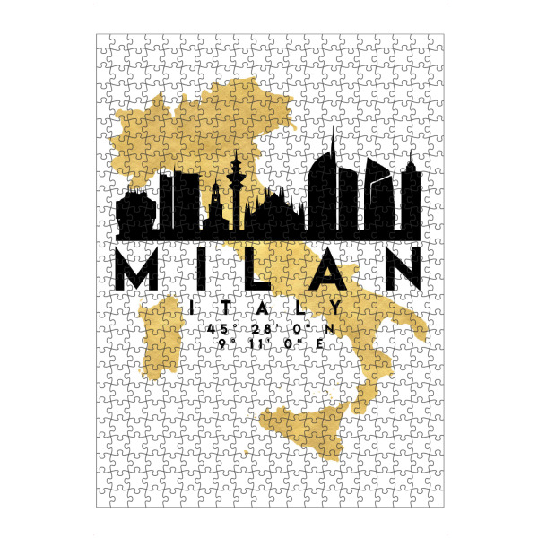 artboxONE Puzzle "MILAN ITALY SKYLINE MAP ART" artboxONE - Städte,Reise,Städte / Mailand,Kartografie