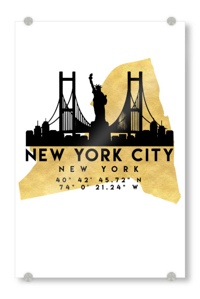 Acrylglasbild "NEW YORK CITY SKYLINE MAP ART" artboxONE - Städte,Städte / New York,Reise,Kartografie