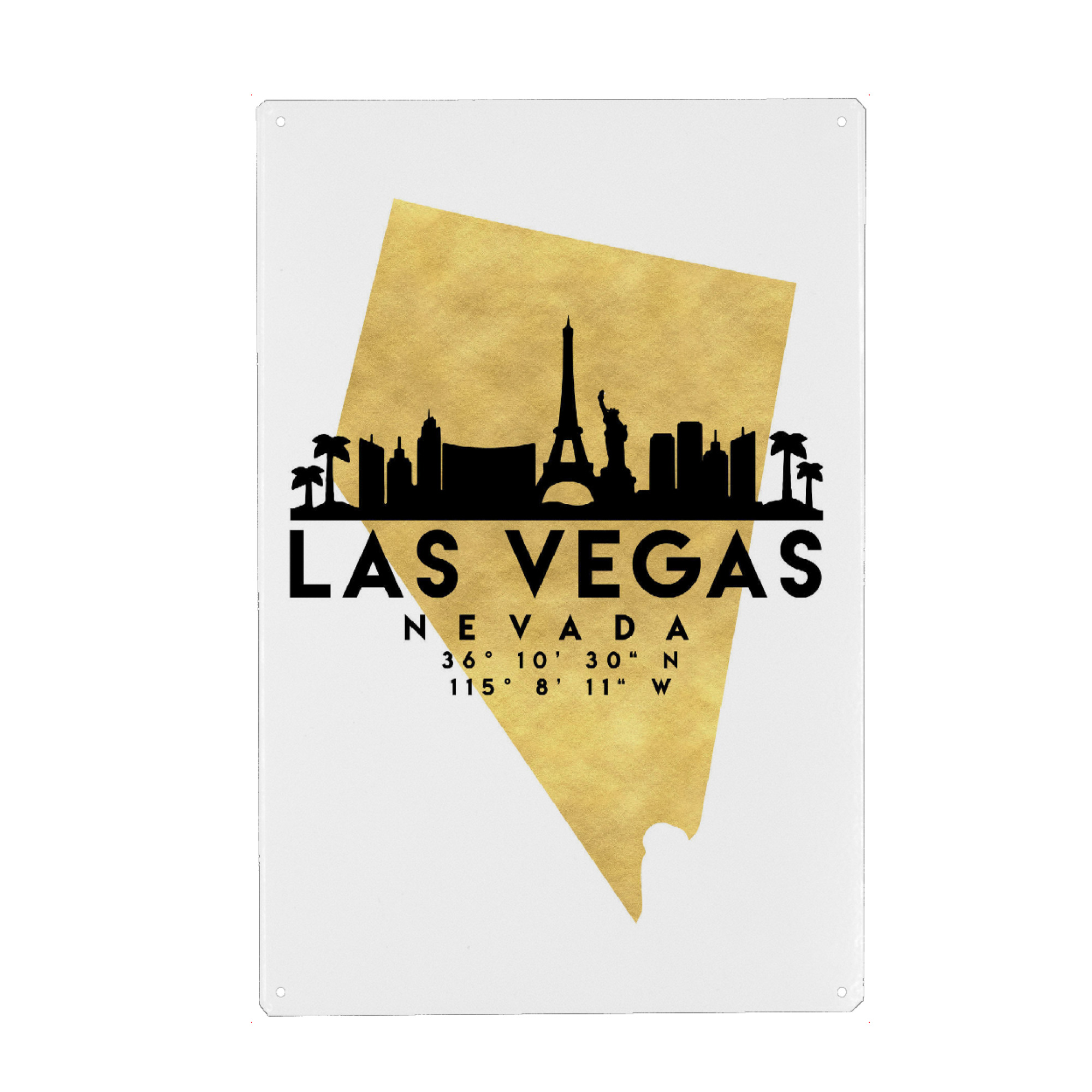 Metall Poster "LAS VEGAS NEVADA SKYLINE MAP ART" artboxONE - Städte,Reise,Städte / Las Vegas,Kartografie