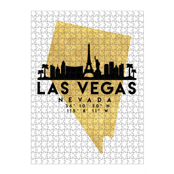 artboxONE Puzzle "LAS VEGAS NEVADA SKYLINE MAP ART" artboxONE - Städte,Reise,Städte / Las Vegas,Kartografie