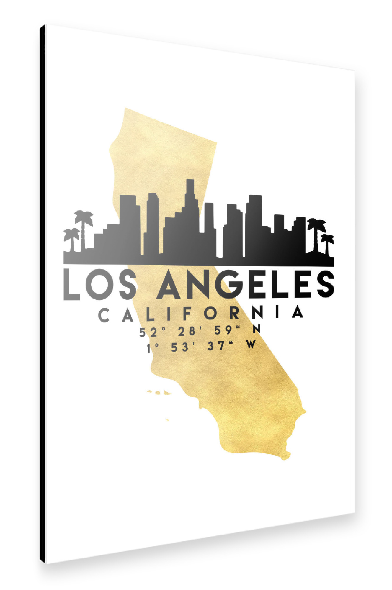 Alu-Dibond "LOS ANGELES SKYLINE MAP ART" 75x50 cm artboxONE