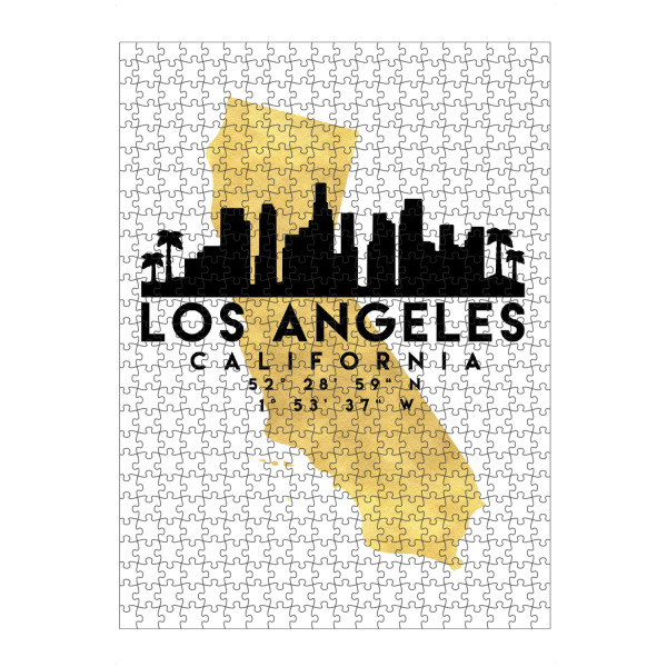 Puzzle Ravensburger "LOS ANGELES SKYLINE MAP ART" artboxONE - Städte,Reise,Städte / Los Angeles,Kartografie