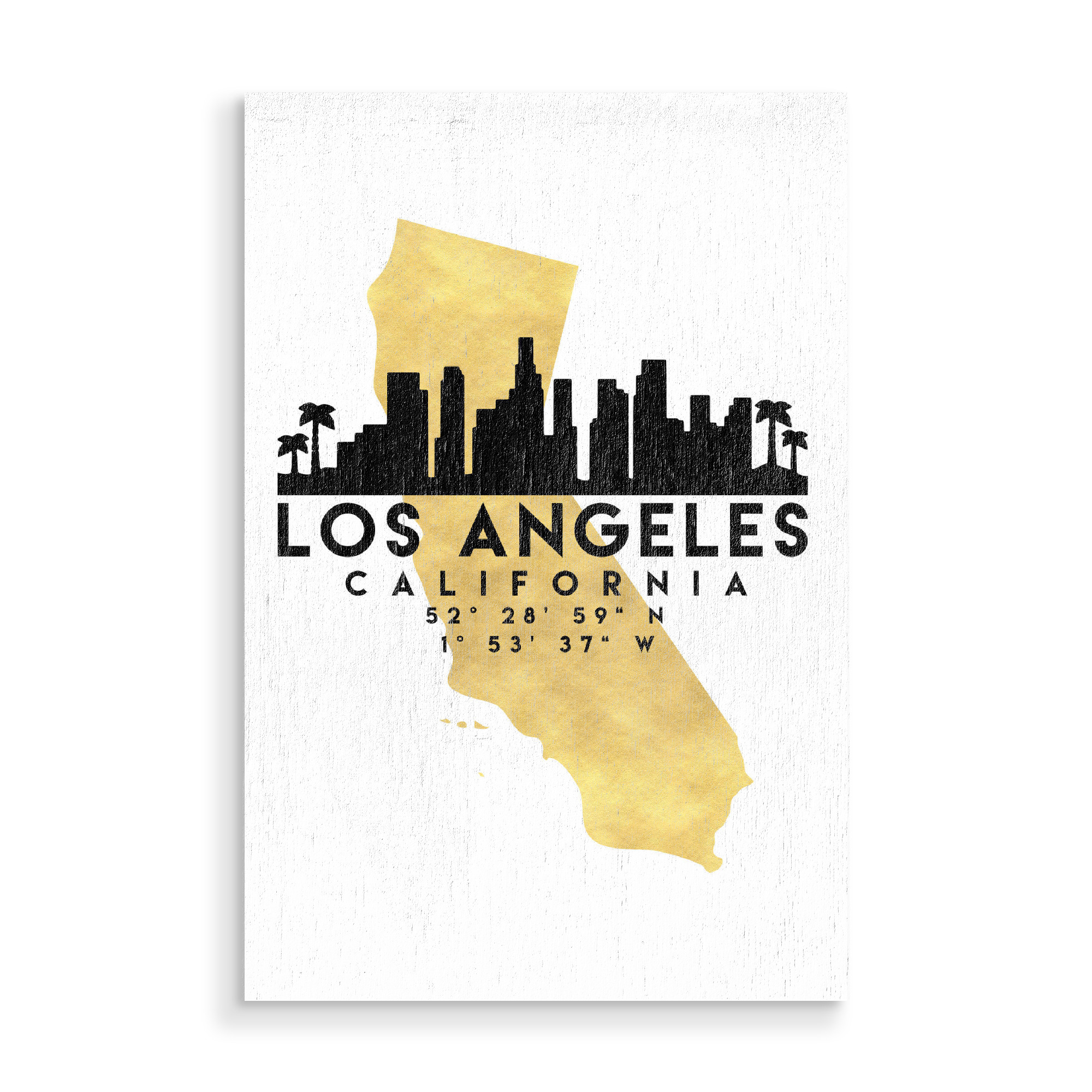 Holzbild "LOS ANGELES SKYLINE MAP ART" artboxONE - Städte,Reise,Städte / Los Angeles,Kartografie