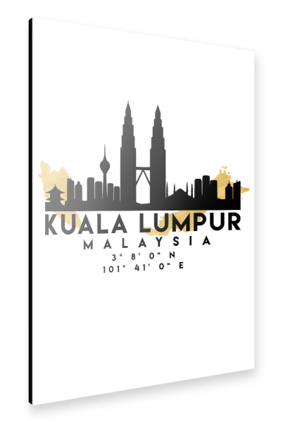 Alu-Dibond "KUALA LUMPUR MALAYSIA SKYLINE MAP" 30x20 cm artboxONE
