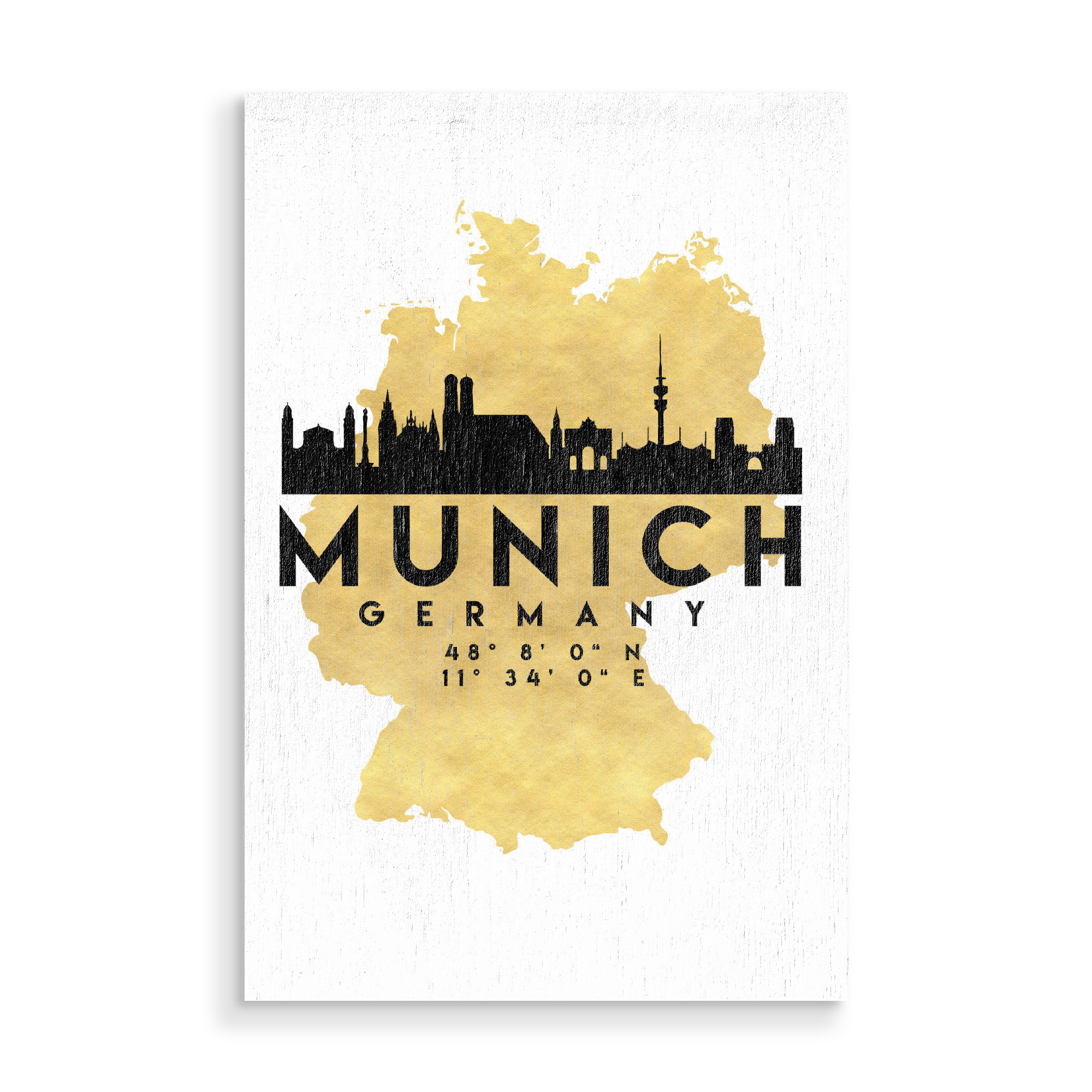 Holzbild "MUNICH GERMANY STREET MAP ART 2" artboxONE - Städte,Städte / München,Reise,Kartografie
