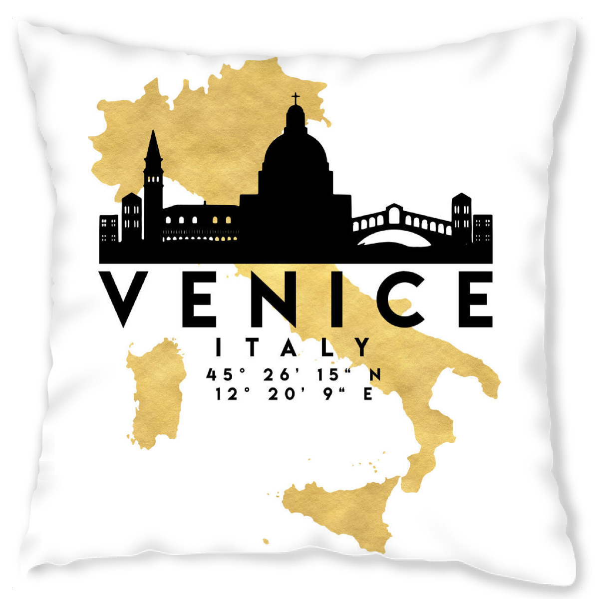 Design-Kissen "VENICE ITALY SKYLINE MAP ART" artboxONE - Stߤdte,Reise,Stߤdte / Venedig,Kartografie