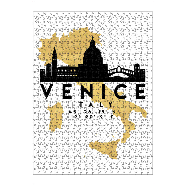 artboxONE Puzzle "VENICE ITALY SKYLINE MAP ART" artboxONE - Städte,Reise,Städte / Venedig,Kartografie