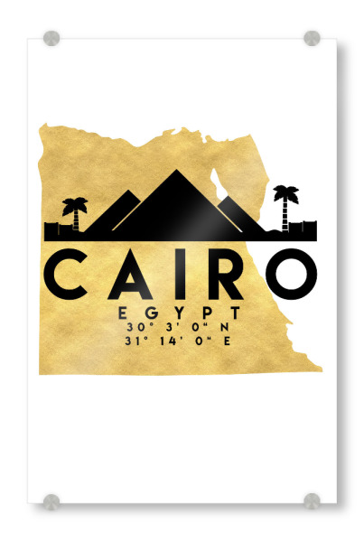 Acrylglasbild "CAIRO EGYPT SKYLINE MAP ART" artboxONE - Städte,Reise,Kartografie