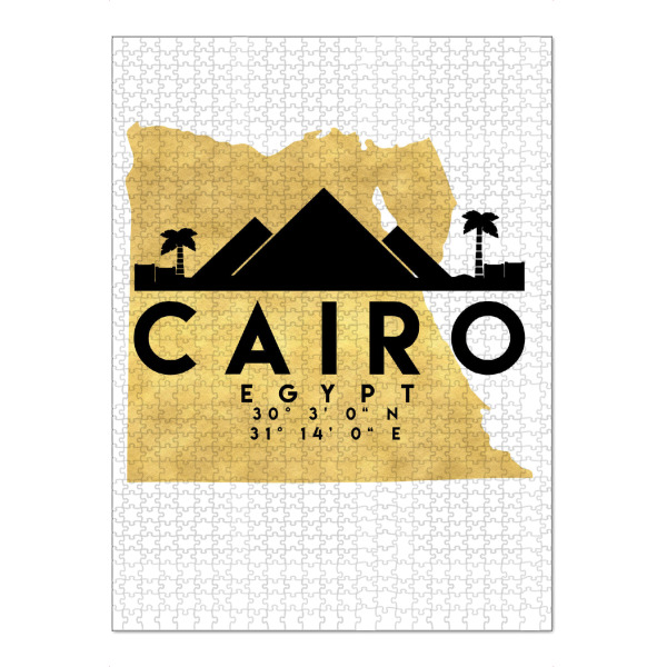 Puzzle Ravensburger "CAIRO EGYPT SKYLINE MAP ART" artboxONE - Städte,Reise,Kartografie