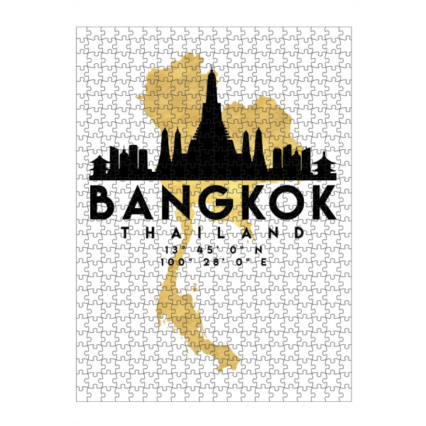 artboxONE Puzzle "BANGKOK THAILAND SKYLINE MAP ART" artboxONE - Städte,Reise,Kartografie