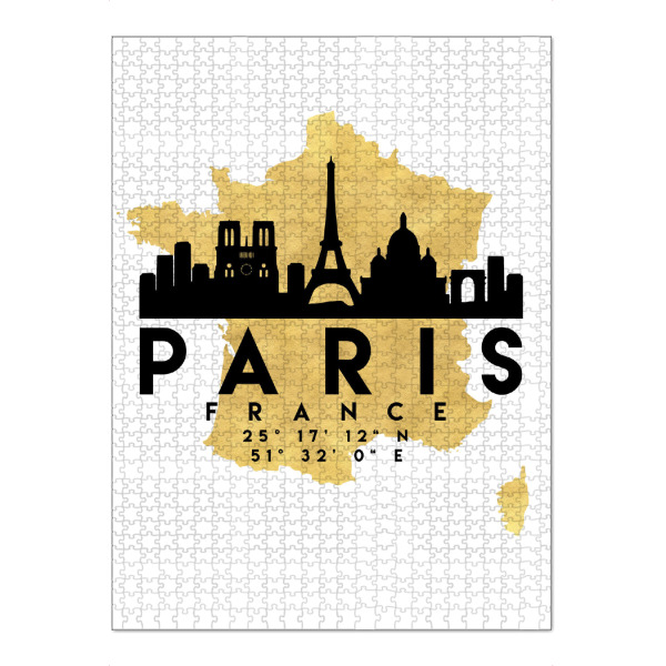 Puzzle Ravensburger "PARIS FRANCE SKYLINE MAP ART" artboxONE - Städte,Reise,Städte / Paris,Kartografie