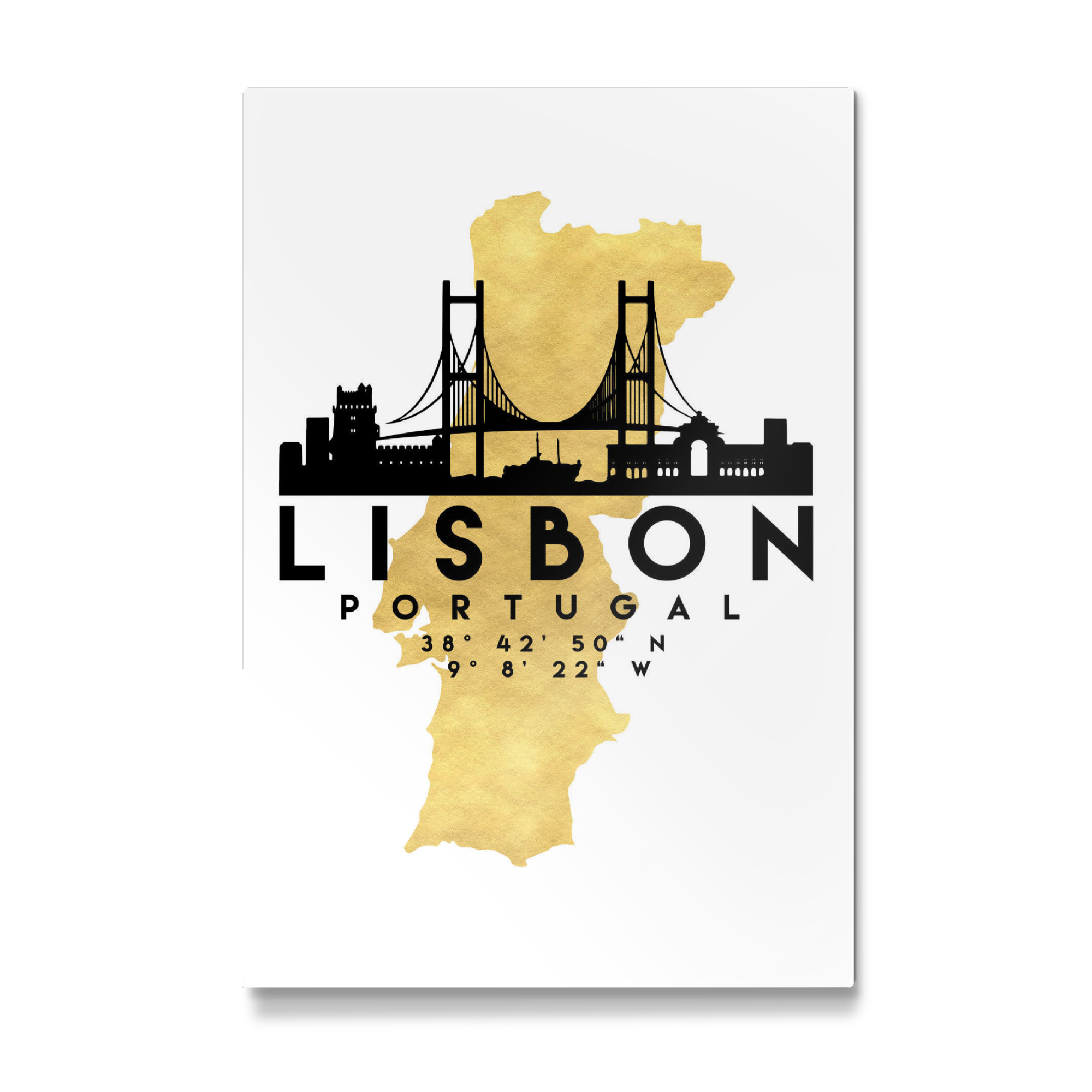 Galerie-Print "LISBON PORTUGAL SKYLINE MAP ART" 75x50 cm artboxONE