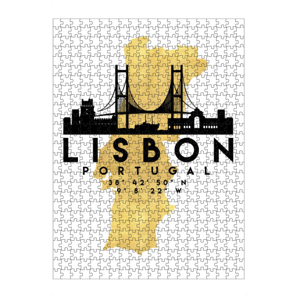 artboxONE Puzzle "LISBON PORTUGAL SKYLINE MAP ART" artboxONE - Städte,Reise,Kartografie