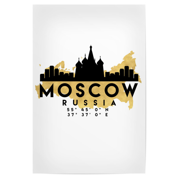 Poster 30x20 cm "MOSCOW RUSSIA SKYLINE MAP ART" artboxONE - Städte,Reise,Kartografie