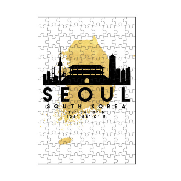 artboxONE Puzzle "SEOUL SOUTH KOREA SKYLINE MAP ART" artboxONE - Städte,Reise,Kartografie