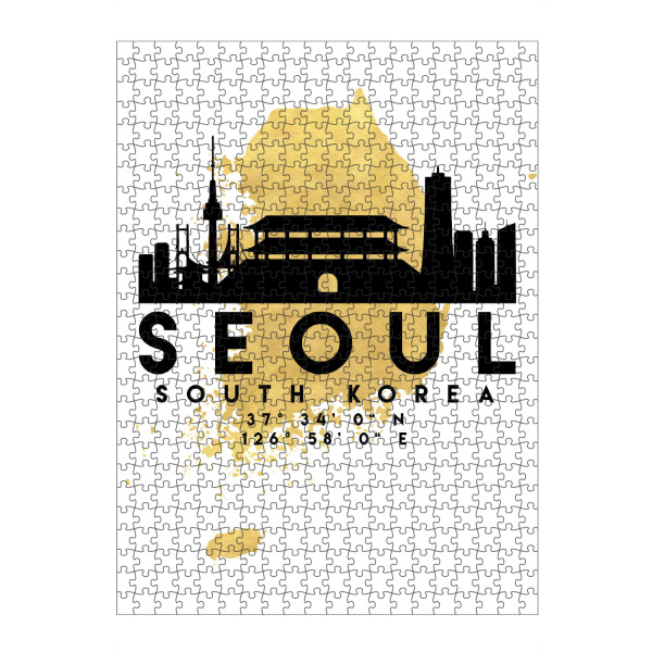 Puzzle Ravensburger "SEOUL SOUTH KOREA SKYLINE MAP ART" artboxONE - Städte,Reise,Kartografie