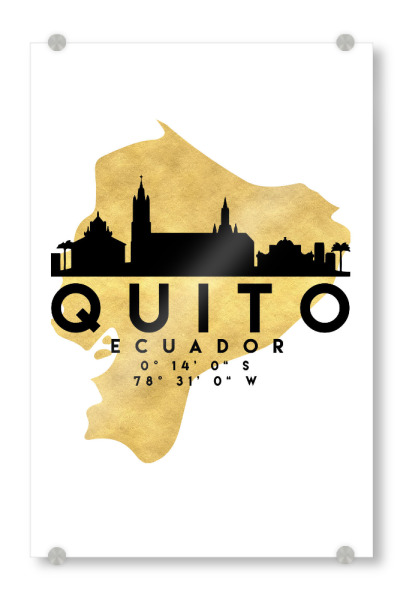 Acrylglasbild "QUITO ECUADOR SKYLINE MAP ART" artboxONE - Städte,Reise,Kartografie