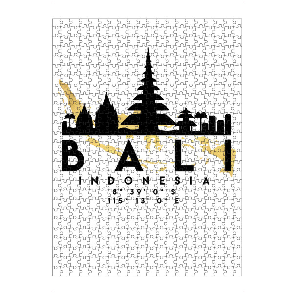 artboxONE Puzzle "BALI INDONESIA SKYLINE MAP ART" artboxONE - Städte,Reise,Kartografie