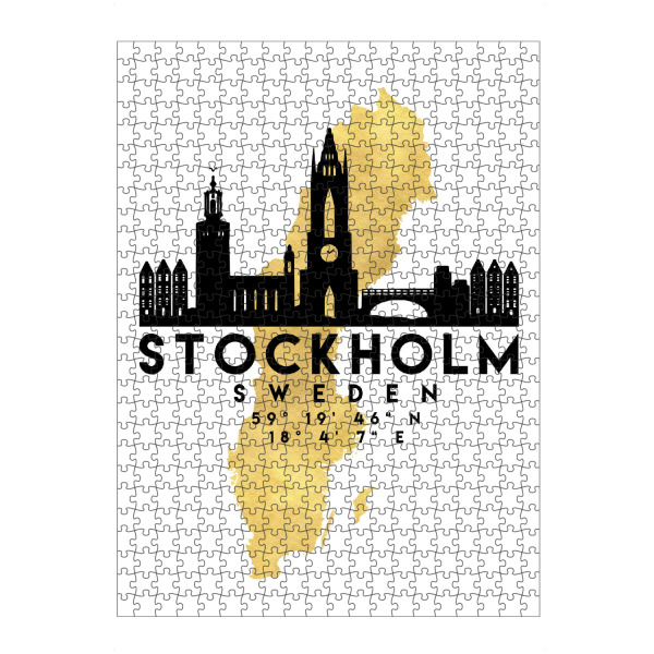 artboxONE Puzzle "STOCKHOLM SWEDEN SKYLINE MAP ART" artboxONE - Städte,Reise,Städte / Stockholm,Kartografie