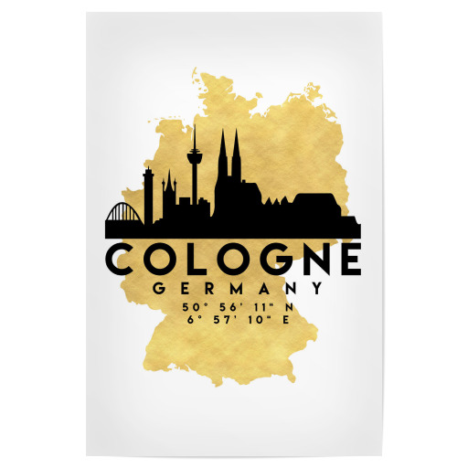 COLOGNE GERMANY SKYLINE MAP ART