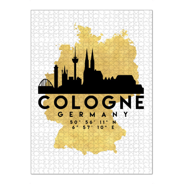Puzzle Ravensburger "COLOGNE GERMANY SKYLINE MAP ART" artboxONE - Städte,Städte / Köln,Reise,Kartografie