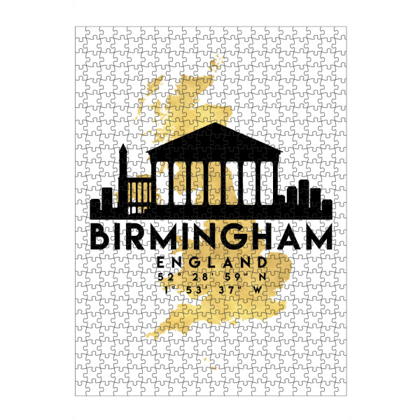 Puzzle Ravensburger "BIRMINGHAM ENGLAND SKYLINE MAP" artboxONE - Städte,Reise,Kartografie