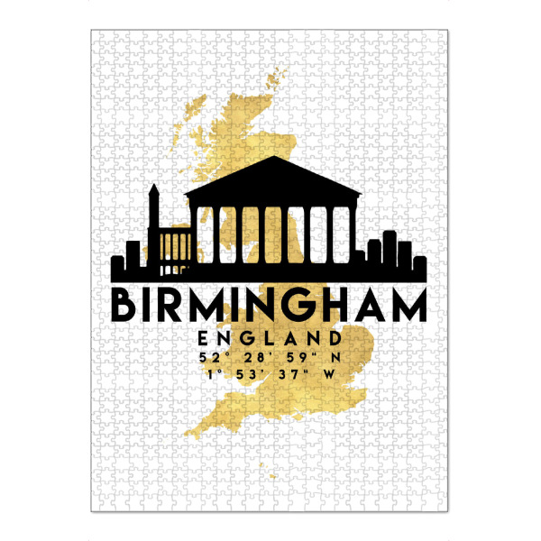 Puzzle Ravensburger "BIRMINGHAM ENGLAND SKYLINE MAP" artboxONE - Städte,Reise,Kartografie