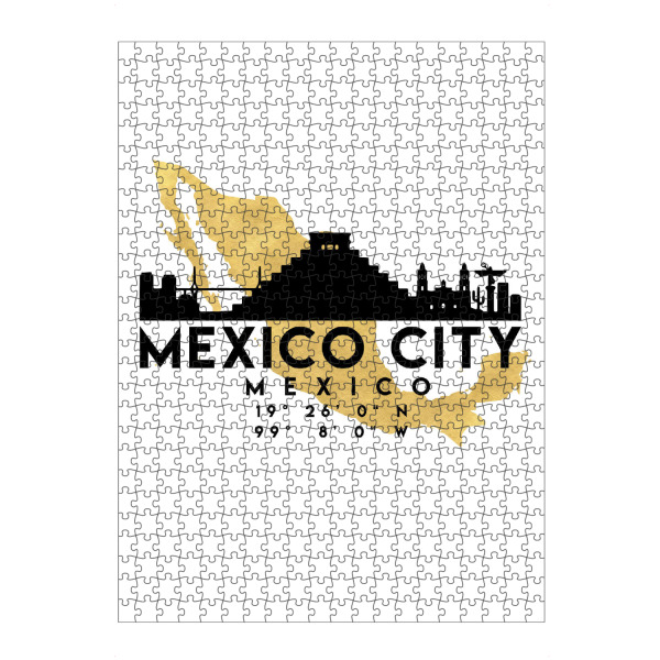 Puzzle Ravensburger "MEXICO CITY SKYLINE MAP ART" artboxONE - Städte,Reise,Kartografie