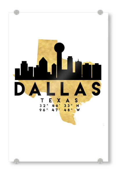 Acrylglasbild "DALLAS TEXAS SKYLINE MAP ART" artboxONE - Städte,Reise,Kartografie