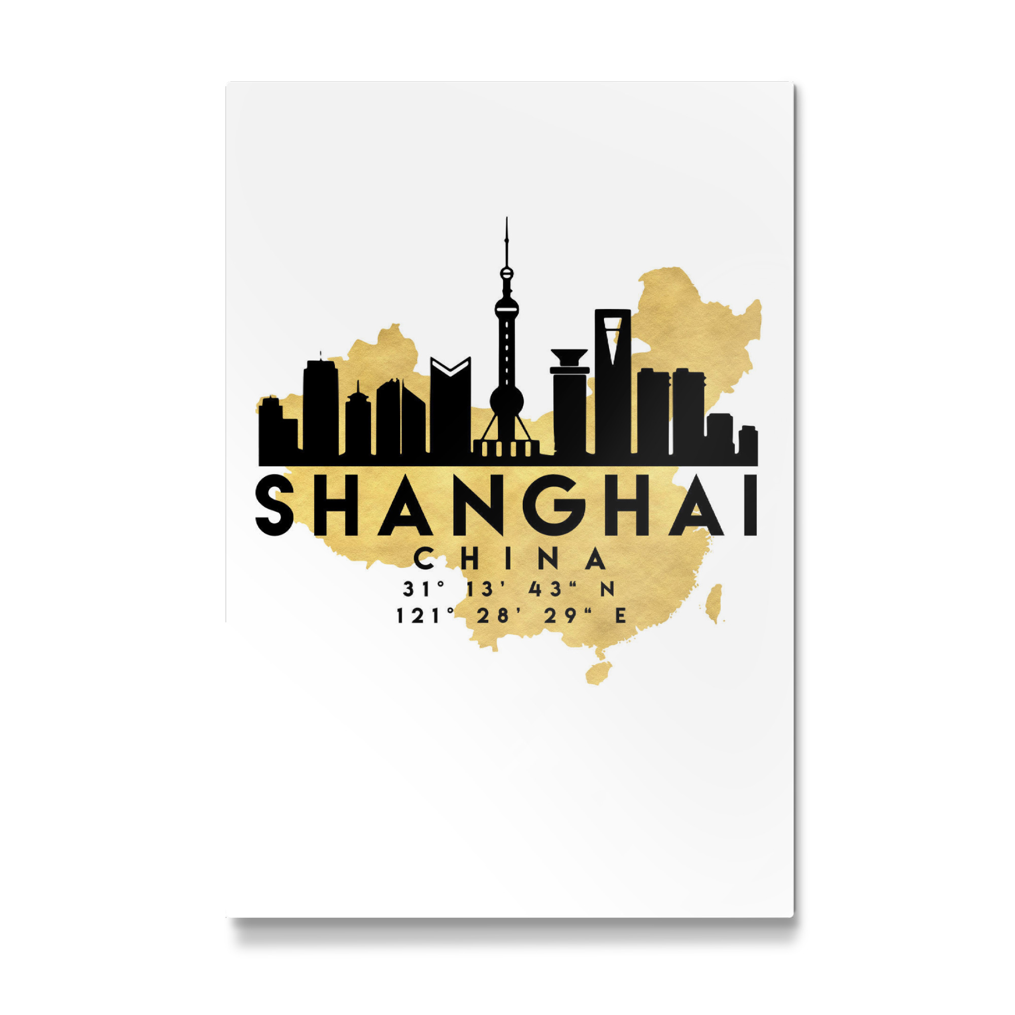 Galerie-Print "SHANGHAI CHINA SKYLINE MAP ART" 75x50 cm artboxONE