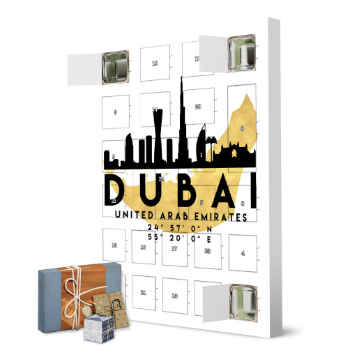 DUBAI UAE SKYLINE MAP ART