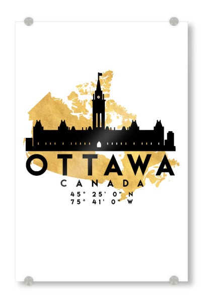 Acrylglasbild "OTTAWA CANADA SKYLINE MAP ART" artboxONE - Städte,Reise,Kartografie