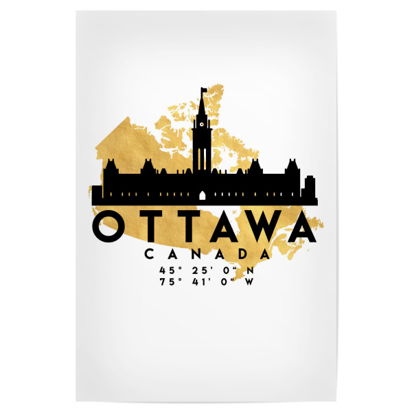 Poster "OTTAWA CANADA SKYLINE MAP ART" artboxONE - Städte,Reise,Kartografie
