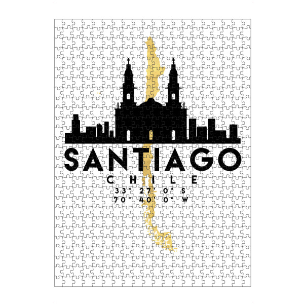 artboxONE Puzzle "SANTIAGO CHILE CITY SKYLINE MAP" artboxONE - Städte,Reise,Kartografie