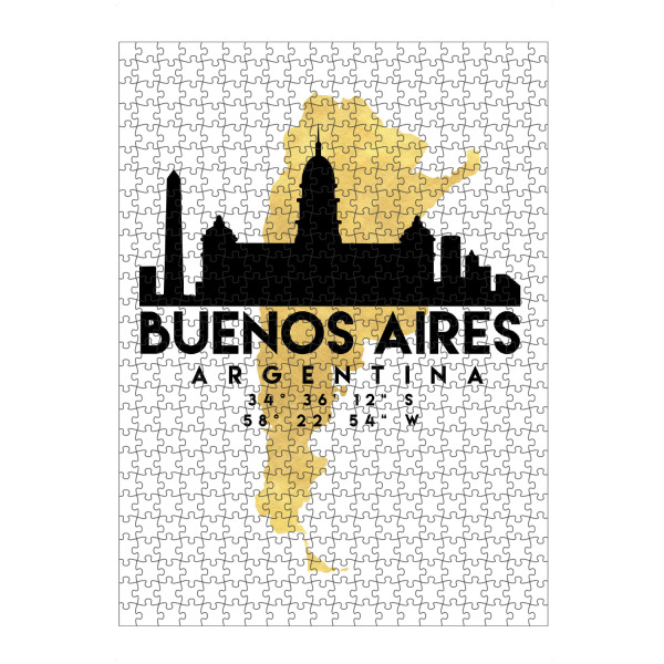 Puzzle Ravensburger "BUENOS AIRES ARGENTINA SKYLINE MAP" artboxONE - Städte,Reise,Kartografie