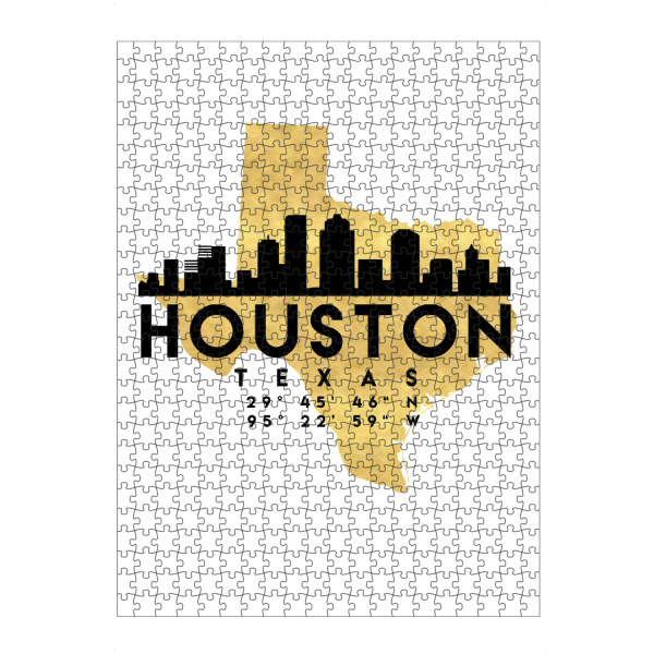 Puzzle Ravensburger "HOUSTON TEXAS SKYLINE MAP ART" artboxONE - Städte,Reise,Kartografie