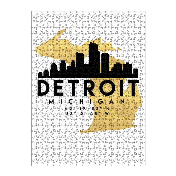 artboxONE Puzzle "DETROIT MICHIGAN SKYLINE MAP ART" artboxONE - Städte,Reise,Kartografie