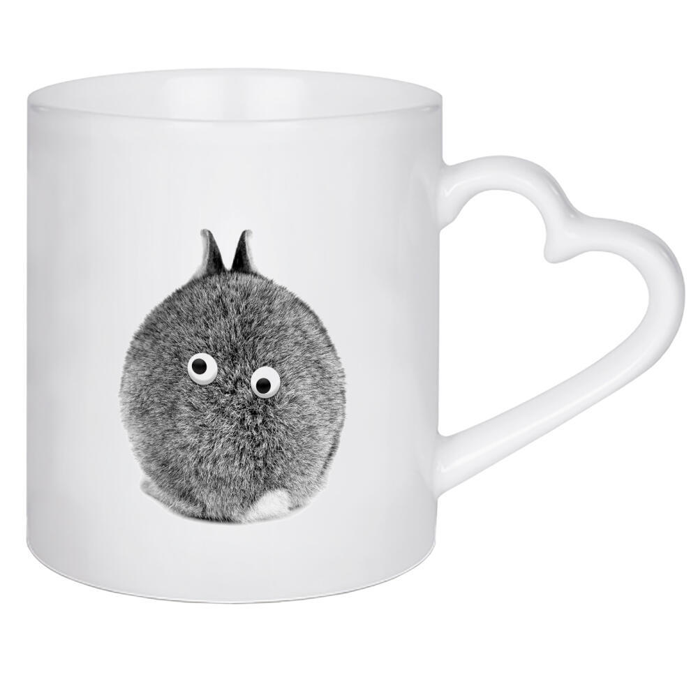 Herztasse "Funny Bunny" artboxONE - Für Kinder,Tiere - Hase,Kaninchen,Lustig,Augen,Fell,Niedlich,Tier,Haustier,Fotografie
