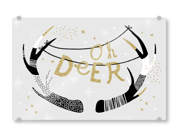 Acrylglasbild "Oh Deer 3" artboxONE - Typografie,Tiere,Weihnachten