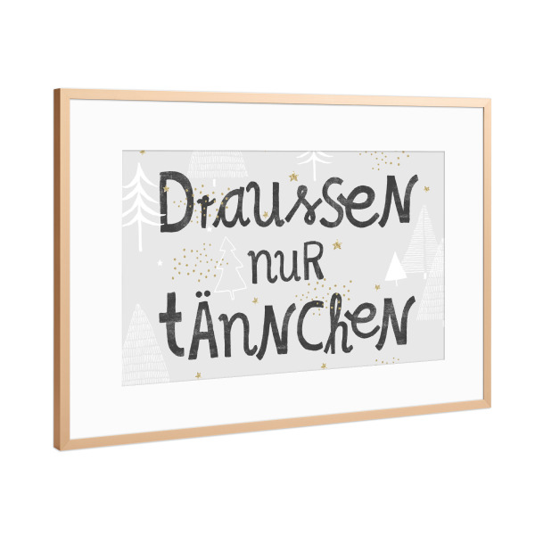 Poster mit Rahmen Kupfer "Weihnachtsregel 2" artboxONE - Typografie,Weihnachten