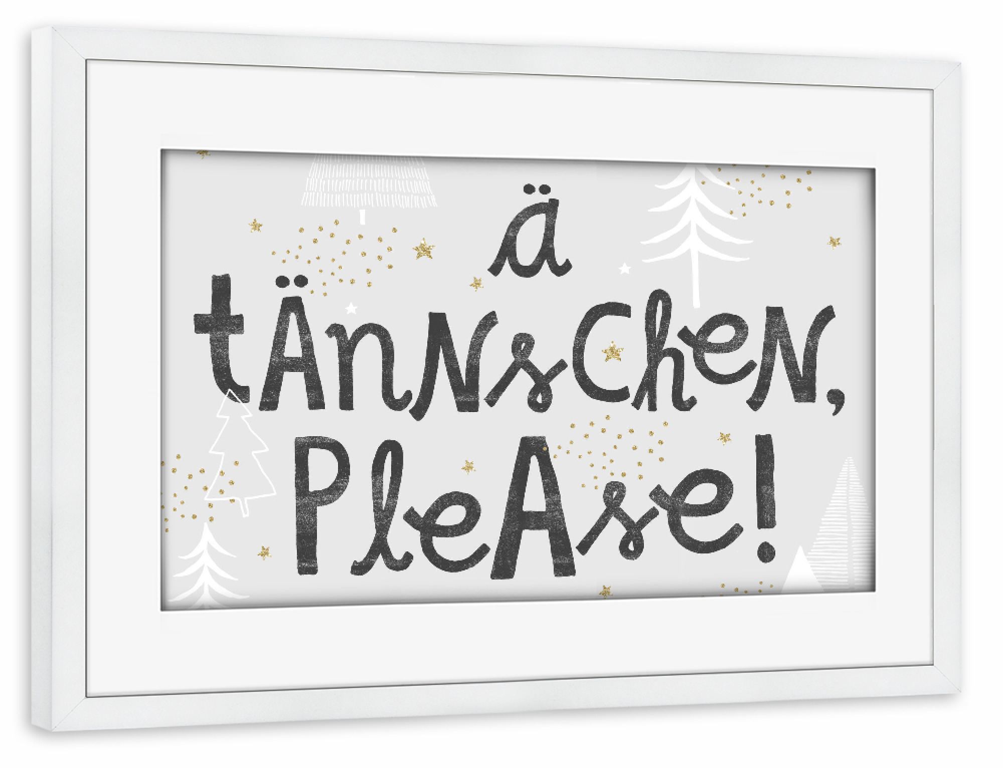 Poster mit Rahmen weiß "Weihnachtsregel 1" artboxONE - Typografie,Weihnachten