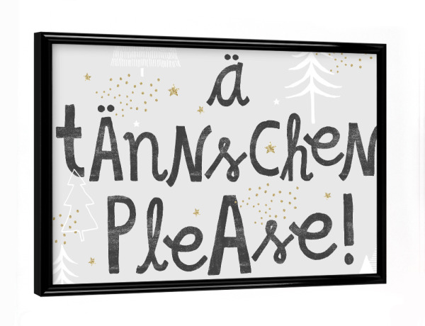 Poster mit schwarzem Rahmen "Weihnachtsregel 1" artboxONE - Typografie,Weihnachten