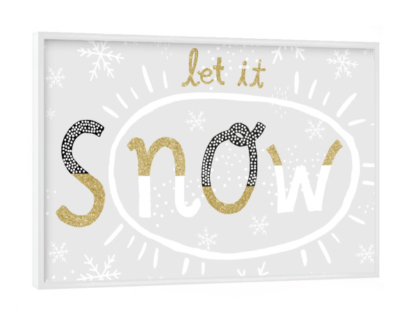 Poster mit weißem Rahmen "Let it snow 5" artboxONE - Typografie,Weihnachten