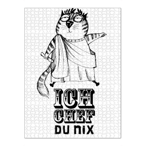 Puzzle Ravensburger "Bin chef du nix" artboxONE - Typografie,Tiere - Cat,Funny,Illustration - Bild cat