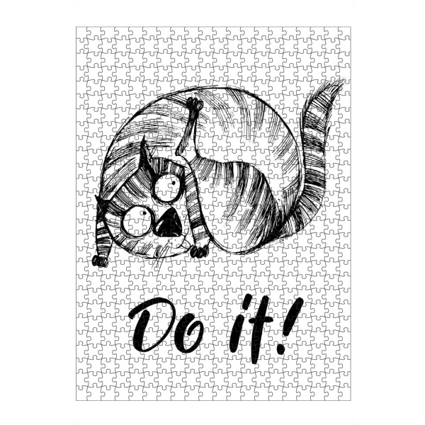 artboxONE Puzzle "Do it!" artboxONE - Typografie,Tiere - Funny cat,Illustration,Typografie - Bild funny cat