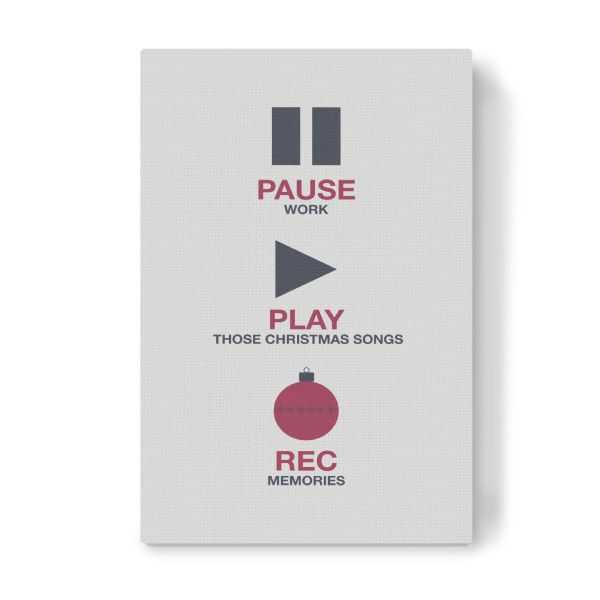 Leinwandbild "Pause Play Rec" artboxONE - Typografie,Weihnachten