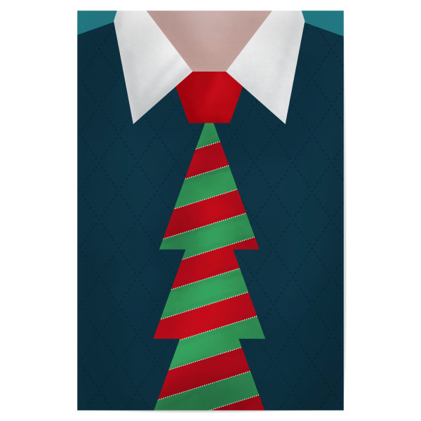 Poster 30x20 cm "X Mas Tie" artboxONE - Weihnachten - Krawatte,Weihnachten,Pullover,Mann,Weihnachtsbaum,Streifen