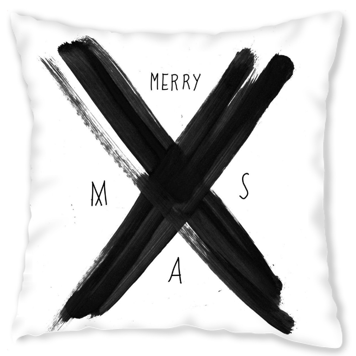 Design-Kissen "X Mas - X" artboxONE - Typografie,Schwarzweiߟ,Weihnachten - X,Weihnachten,X mas