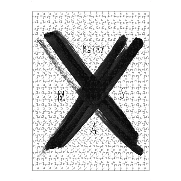 artboxONE Puzzle "X Mas - X" artboxONE - Typografie,Schwarzweiß,Weihnachten - X,Weihnachten,X mas - Bild X