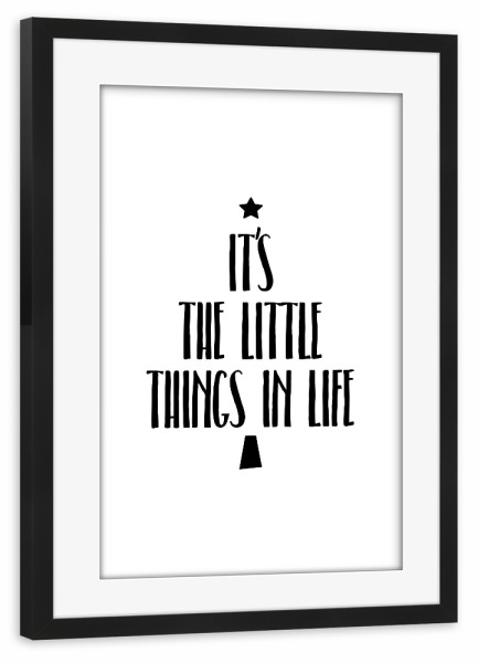 Poster mit Rahmen schwarz "Little" artboxONE - Typografie,Weihnachten